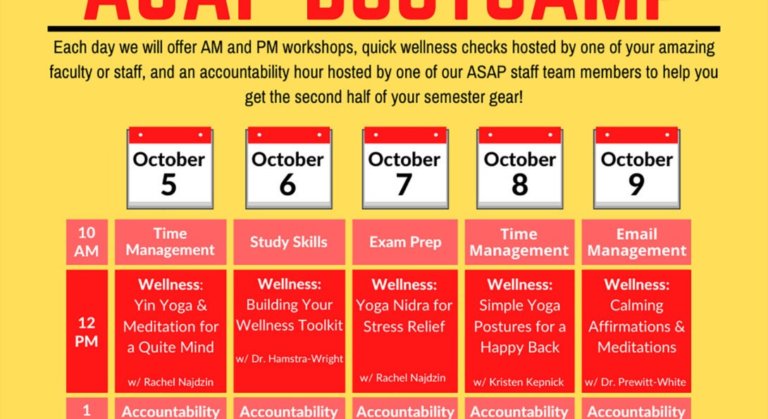 Schedule of wellness classes