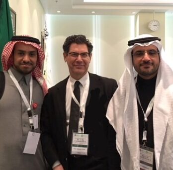 Dr. Faiola (Center) is picture here with Dr. Riyad Alshammari (right), Chairman & Assistant Professor, Department of Health Informatics, College of Public Health and Health Informatics and Dr. Abdullah Al Mutrafy Deputy Executive Director, Medical Service
                  