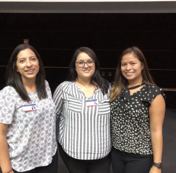 OT students, (left to right) Amanda Pineda, Cynthia Espinosa and Estefania Garcia Gomez
                  