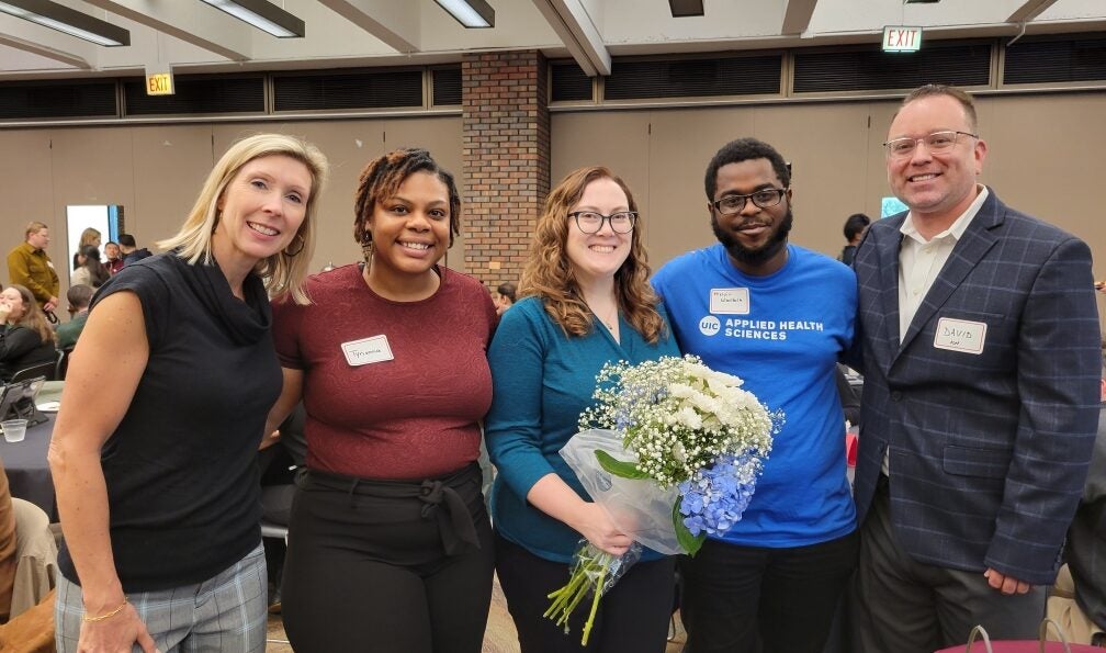 From left to right: Kirsten S.; Tyrianna S.; Jo W.; Melvin W.; and David M at the awards presentation ceremony, Sep. 27.