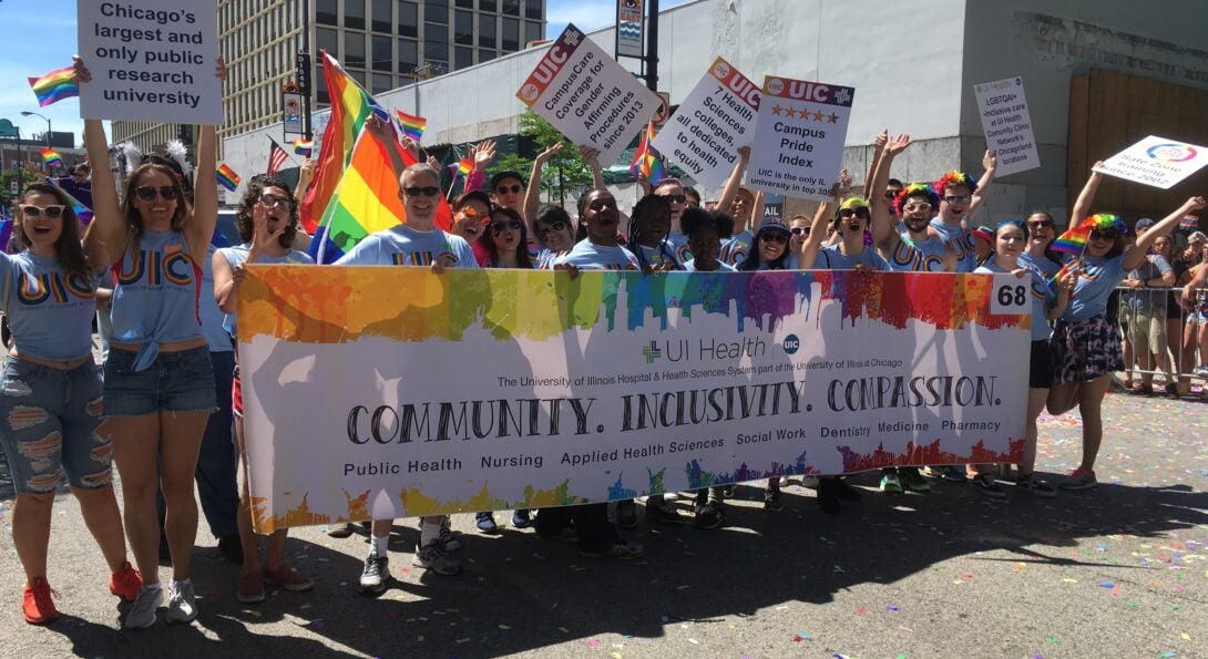 UIC and UI Health Marchers in Chicago Pride Parade on Sunday, June 24th 2018