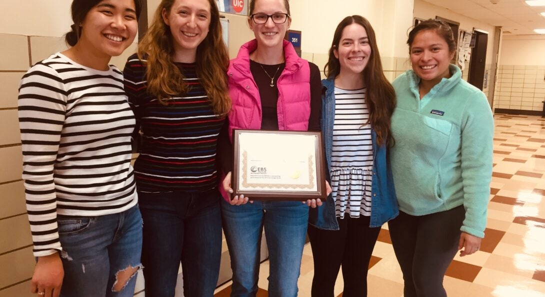 Knowledge Bowl winners (left to right) Paulina Pei, Claire Mercer, Victoria Turnbull, Jessica Prucha and Estefania Garcia Gomez.